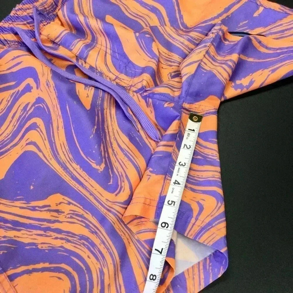 Vintage MTV Mens Music Television Logo Board Shorts Swim Trunks Orange Purple La - Picture 6 of 10
